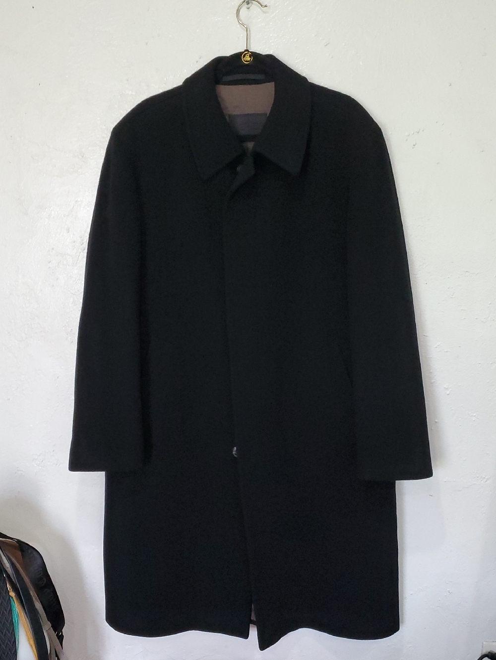 Eres Cashmere & Wool Men's Black Overcoat Size 52
